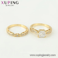 13686 xuping fashion synthetic gemstone environmental copper set ring for couple